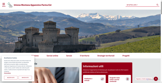 Security scan screenshot of https://www.unionemontanaparmaest.it/
