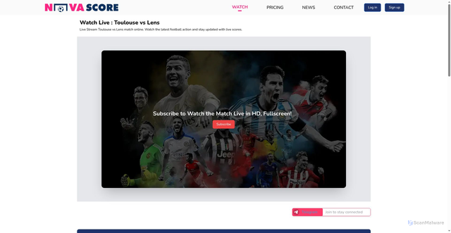 Security scan screenshot of https://www.novascores.com/live/Ligue-1/Toulouse-vs-Lens/1766742561058