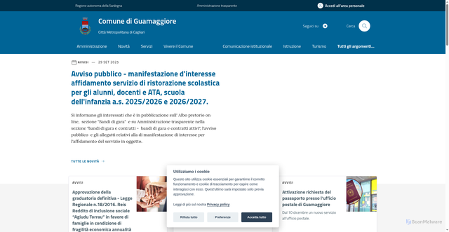 Security scan screenshot of https://comune.guamaggiore.su.it/
