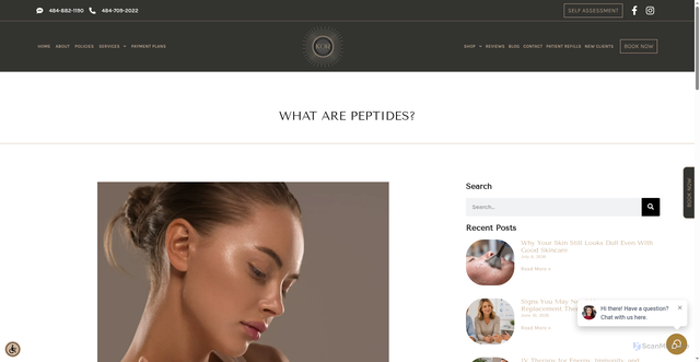 Security scan screenshot of https://restorewithkor.com/what-are-peptides/