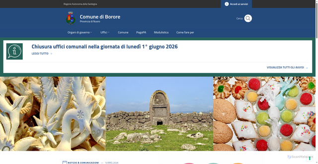 Security scan screenshot of https://comune.borore.nu.it