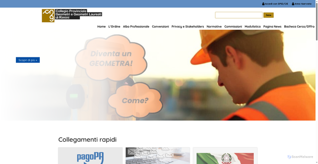 Security scan screenshot of https://www.geometri.rimini.it