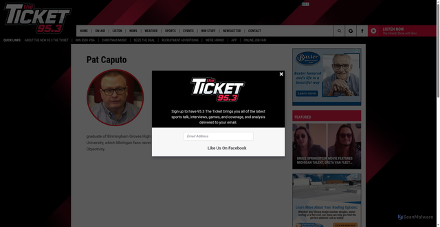 Security scan screenshot of https://theticket953.com/author/ticketpatcaputo/