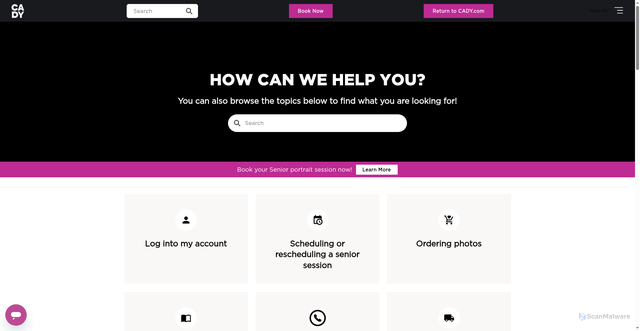 Security scan screenshot of https://cadystudios.zendesk.com
