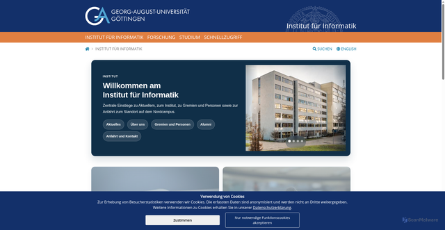 Security scan screenshot of https://informatik.uni-goettingen.de