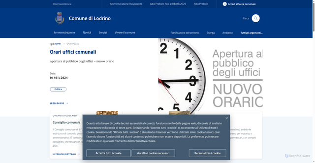 Security scan screenshot of https://www.comune.lodrino.bs.it/