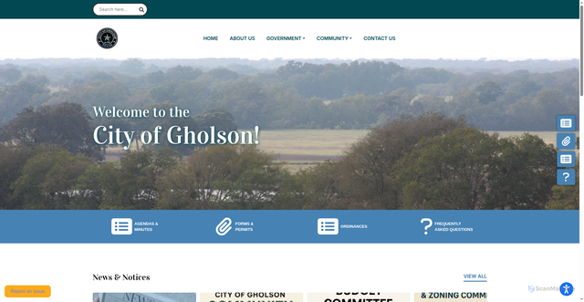 Security scan screenshot of https://cityofgholson.gov/