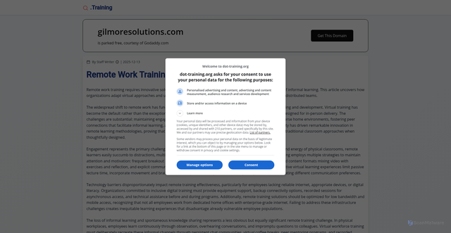 Security scan screenshot of https://gilmoresolutions.com