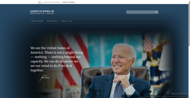 Security scan screenshot of https://www.bidenlibrary.gov/