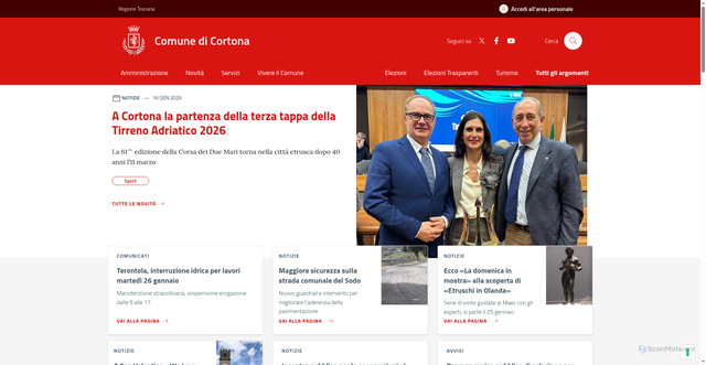 Security scan screenshot of https://www.comune.cortona.ar.it/