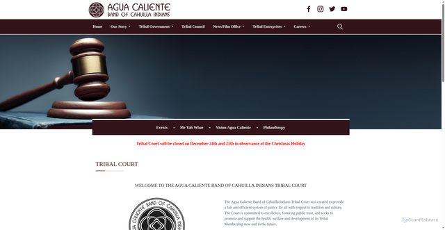 Security scan screenshot of https://aguacaliente.org/tribalcourt/