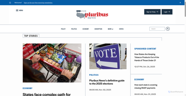 Security scan screenshot of https://pluribusnews.com/