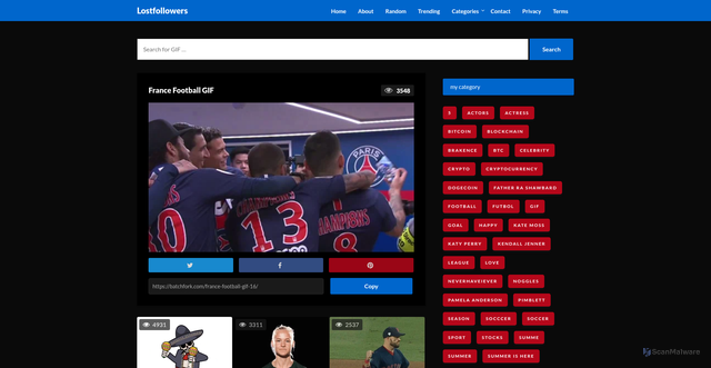 Security scan screenshot of https://batchfork.com/france-football-gif-16/