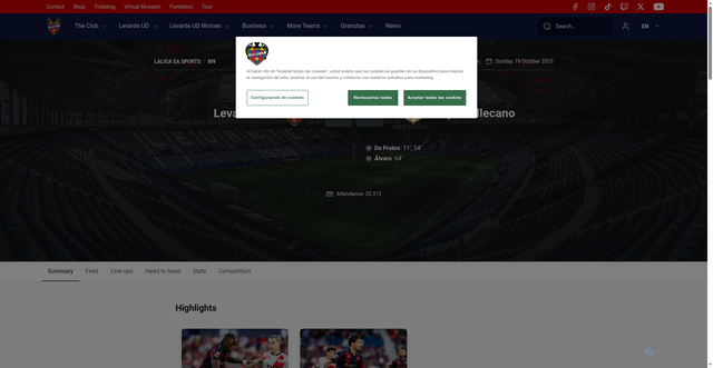 Security scan screenshot of https://www.levanteud.com/en/matches/season-2025-2026-laliga-ea-sports-9-levante-ud-vs-rayo-vallecano