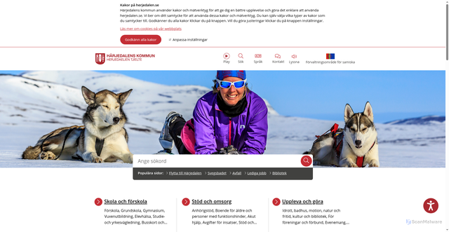 Security scan screenshot of https://www.herjedalen.se/
