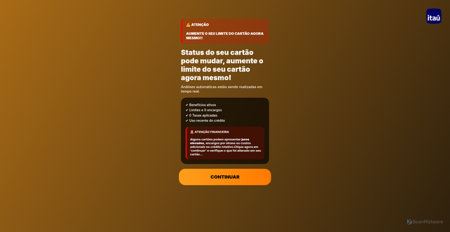Security scan screenshot of http://itau-com.vercel.app