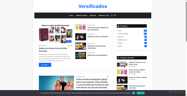 Security scan screenshot of https://versificados.com.br