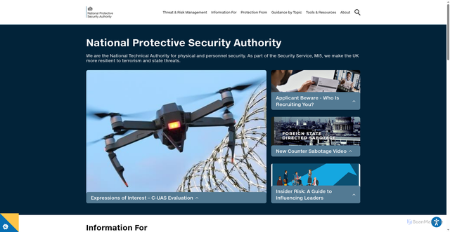 Security scan screenshot of https://www.npsa.gov.uk/