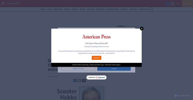 Security scan screenshot of https://americanpress.com/2025/11/26/scooter-hobbs-column-setting-the-scene-for-the-kiffin-extravaganza/