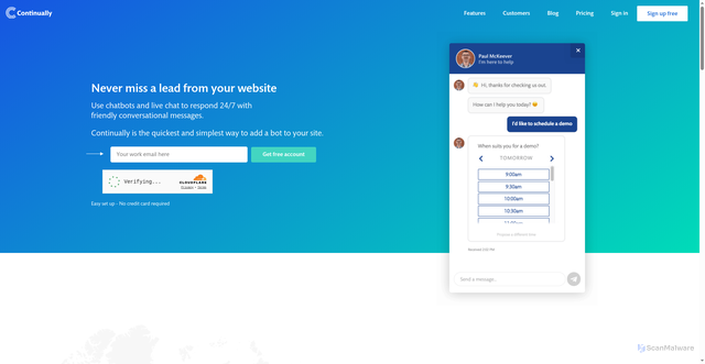 Security scan screenshot of https://continual.ly