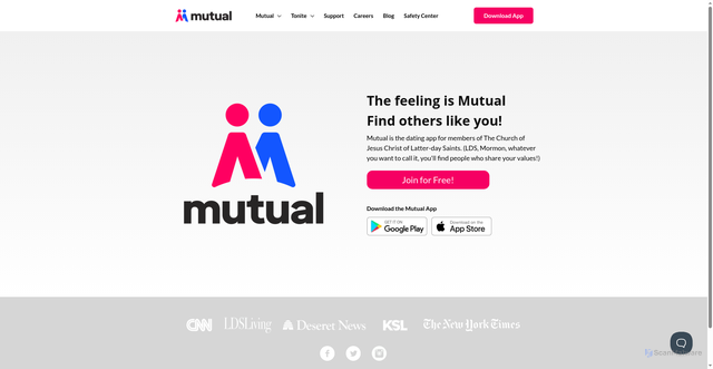 Security scan screenshot of https://mutual.app