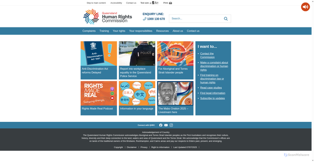 Security scan screenshot of https://www.qhrc.qld.gov.au/
