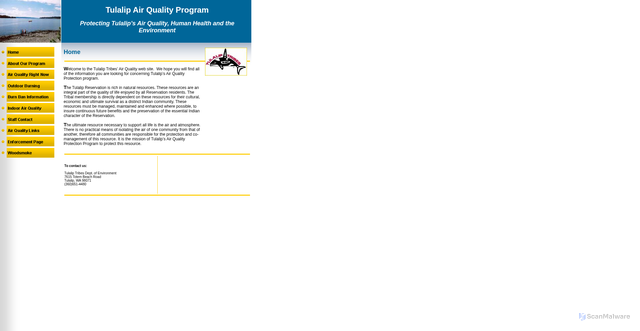 Security scan screenshot of https://www.tulaliptribes-nsn.gov/air_quality/