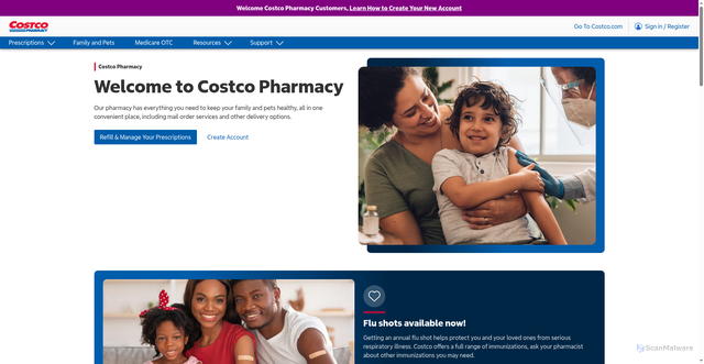 Security scan screenshot of https://rx.costco.com