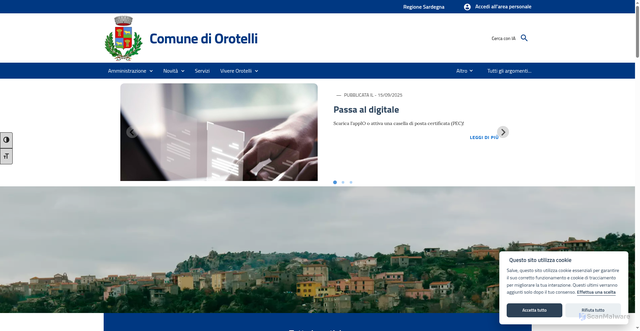 Security scan screenshot of https://www.comune.orotelli.nu.it/