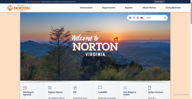 Security scan screenshot of https://nortonva.gov/
