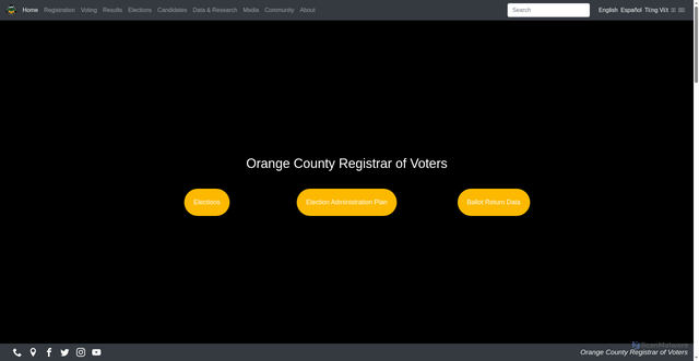 Security scan screenshot of https://ocvote.gov/