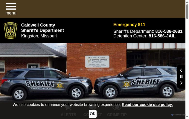 Security scan screenshot of https://www.caldwellcosdmo.gov/