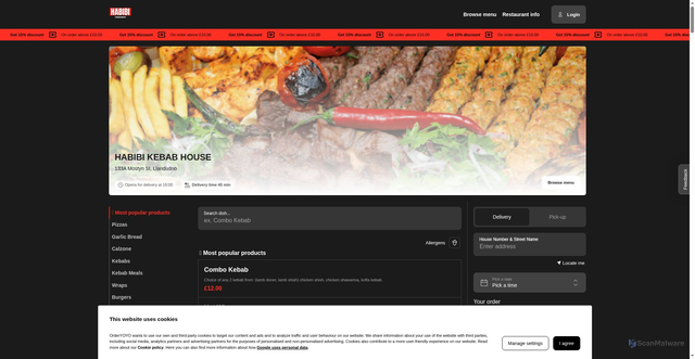 Security scan screenshot of https://habibikebabhousellandudno.co.uk/