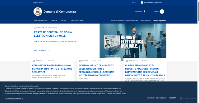 Security scan screenshot of https://www.comune.comunanza.ap.it