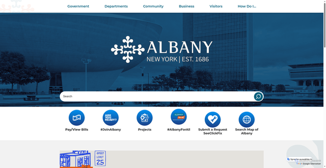 Security scan screenshot of https://albanyny.gov/