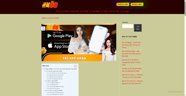 Security scan screenshot of https://hm88game.online/tai-app-hm88/