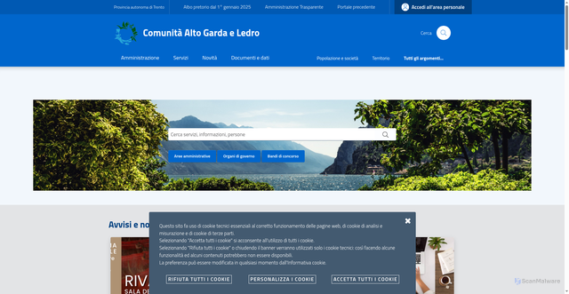 Security scan screenshot of https://www.altogardaeledro.tn.it/