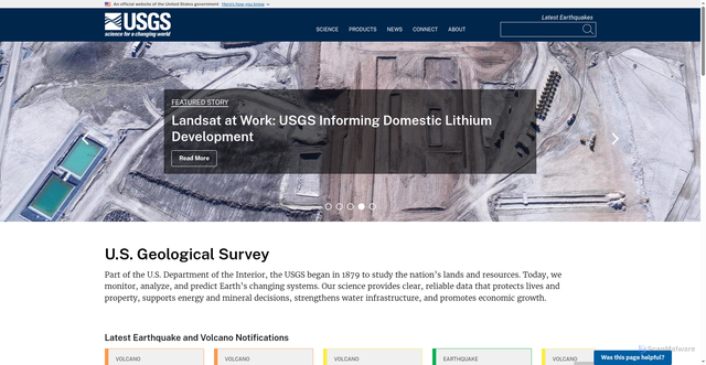 Security scan screenshot of https://www.usgs.gov/