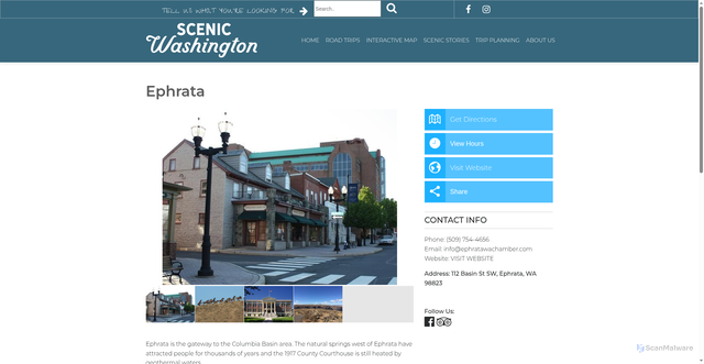 Security scan screenshot of https://www.scenicwa.com/poi/ephrata