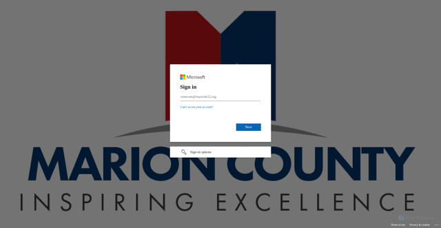 Security scan screenshot of https://marionk12org.sharepoint.com