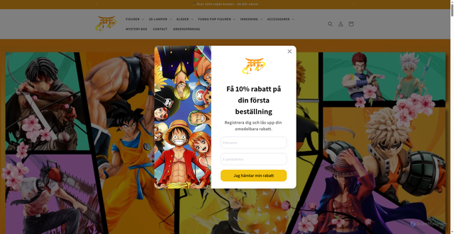 Security scan screenshot of https://animefigurerbutik.se