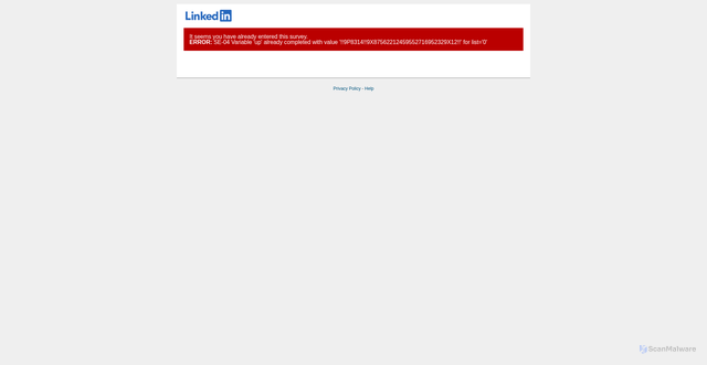 Security scan screenshot of http://linkedin.focusvision.com/survey/selfserve/bb5/25rops8314?dept=mkt&folioKey=314&wv=1&seg=1&grp=4&act=1&sen=4&fun=17&igrp=1594&csize=7&co=us&stl=13889&inc=1&pv=1518&dv=30&ctcl=0&dimp=0&cimp=0&imp=0&docimp=0&eimp=0&simp=0&timp=0&limp=0&ctimp=0&rec=0&lcrt=0&ncrt=0&lcmp=0&ncmp=0&decLang=english&pt_pin=8460&up=!!9P8314!!9X87562212459552716952329X12!!&squid=221245492392015541&norestore=1&prev_uuid=evrxzhfr7vsj4akx