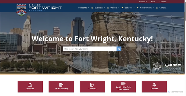 Security scan screenshot of https://www.fortwrightky.gov/