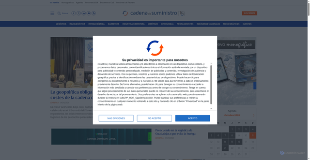 Security scan screenshot of https://www.cadenadesuministro.es