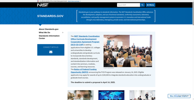Security scan screenshot of https://www.nist.gov/standardsgov