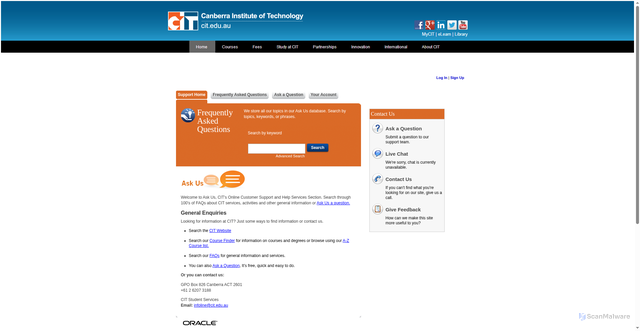 Security scan screenshot of https://citaus-stu.custhelp.com
