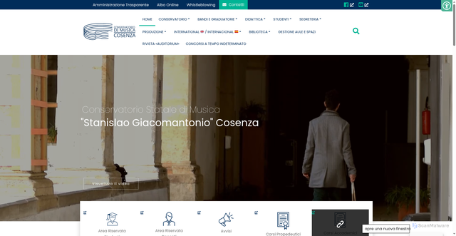 Security scan screenshot of https://www.conservatoriocosenza.it/