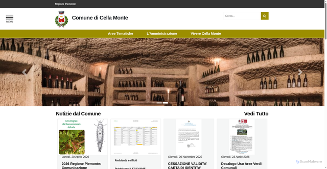 Security scan screenshot of https://www.comune.cellamonte.al.it