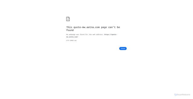 Security scan screenshot of https://quote-mw.aetna.com