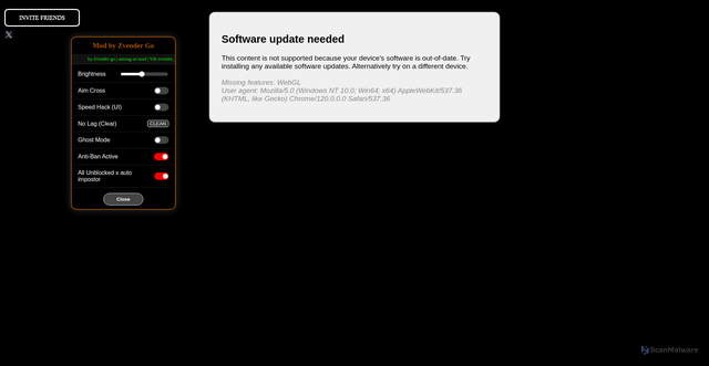 Security scan screenshot of https://amongusmodmenu-oqrizbamop.edgeone.app/